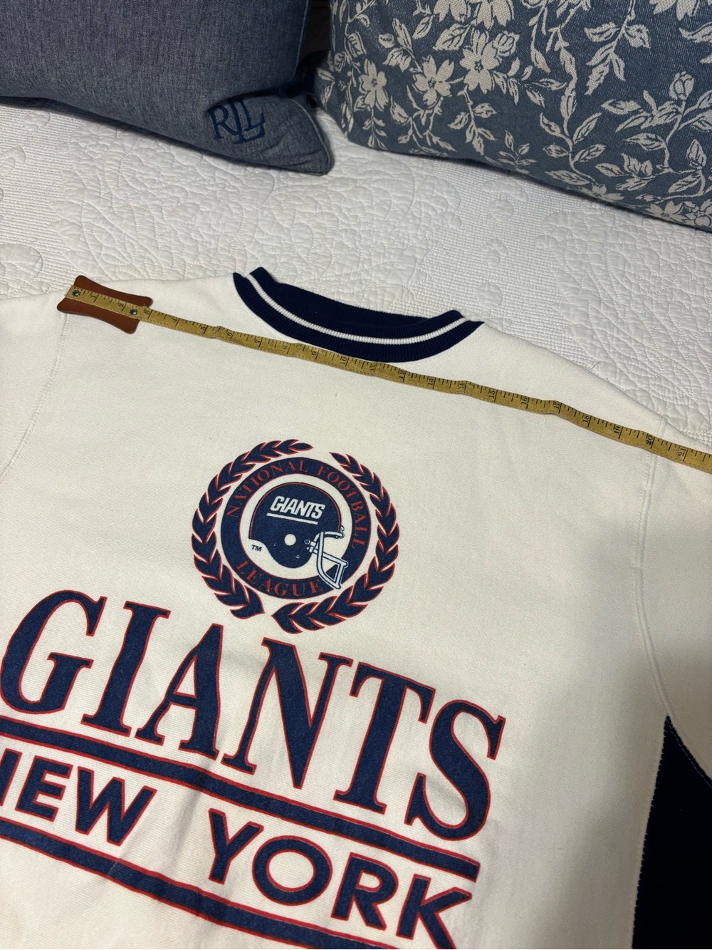RARE Vintage New York Giants Crewneck Sweatshirt - White & Navy - Picture 8 of 9